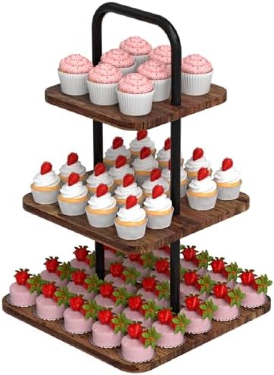 PromoHome 3-laags dessertdisplay voor feesten en evenementen