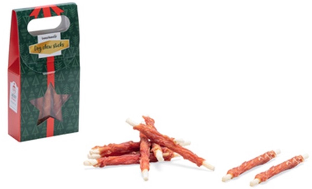 Beeztees Kerstkado Kauwstaven Eend - Hondensnack - 8 stuks