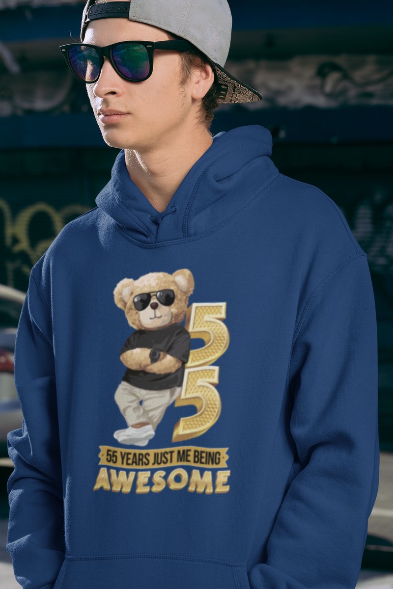 55 Jaar Verjaardag cadeau Hoodie - Navy Hoodie Mannen - Maat M - Verjaardag Cadeau Mannen - Limited Edition