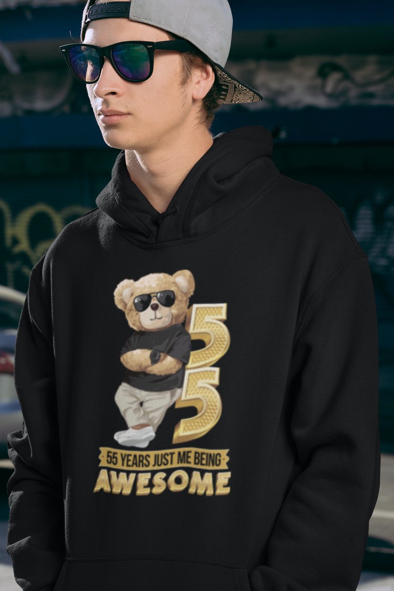 55 Jaar Verjaardag cadeau Hoodie - Zwart Hoodie Mannen - Maat M - Verjaardag Cadeau Mannen - Limited Edition