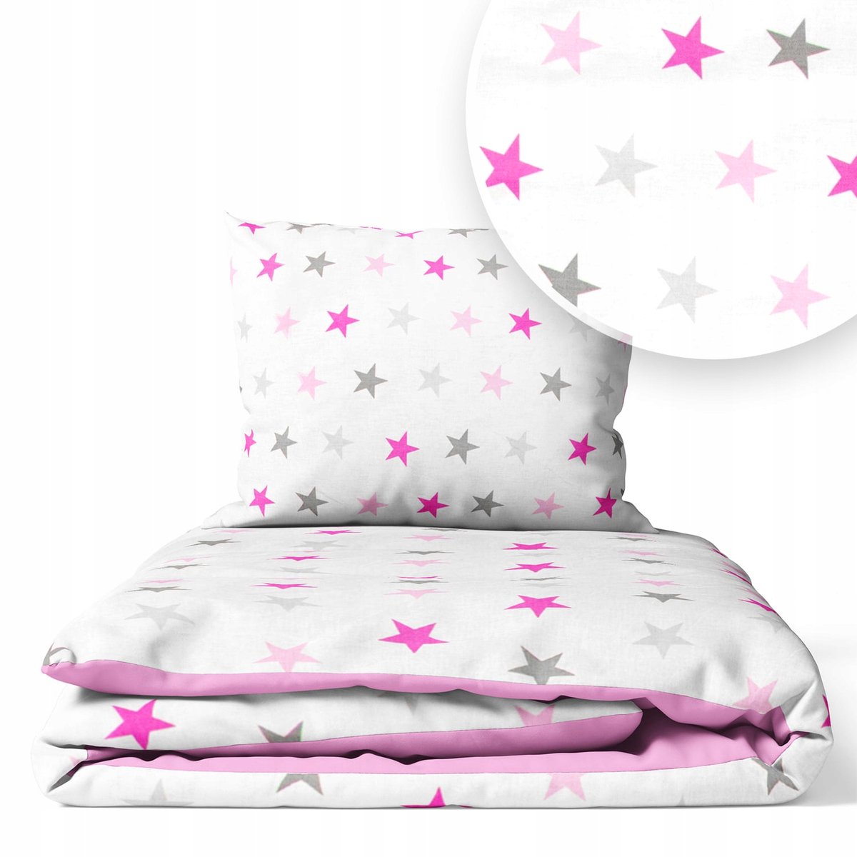 Kinderbeddengoed 2-delig 135x100 cm - Sterren Roze