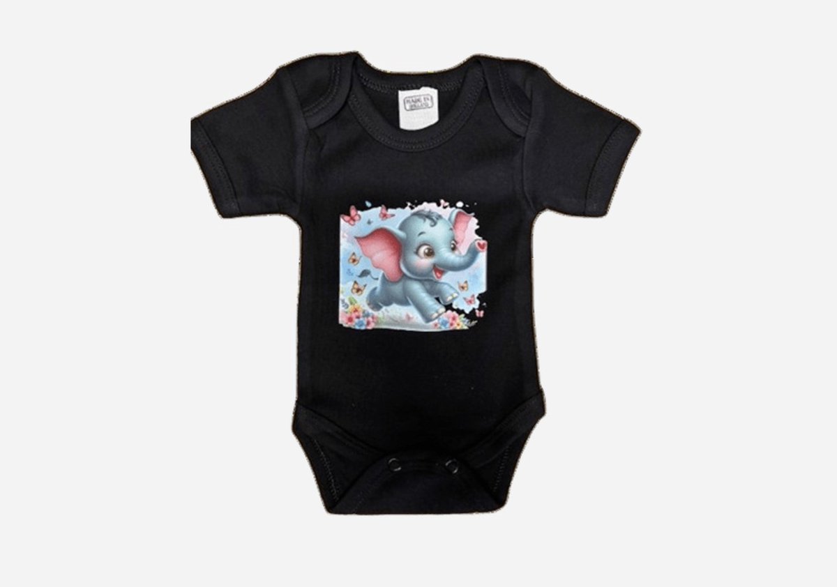 O.T.Trends baby romper met opdruk olifantje maat 56