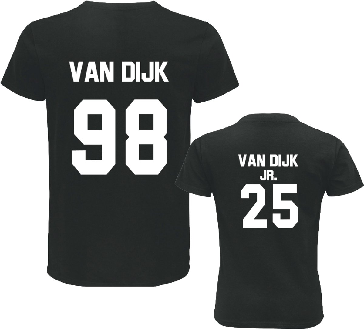 Matching shirts vader, zoon of dochter - met achternaam en geboortejaar-Vaderdag cadeau-Cadeau voor Papa-Heren Maat L-Kind Maat 104