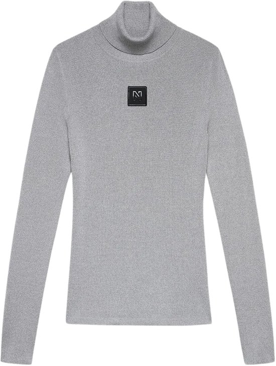 Nikkie Sportswear Noroton Shiny Turtleneck Ski Sweater Dames Zilver S/36