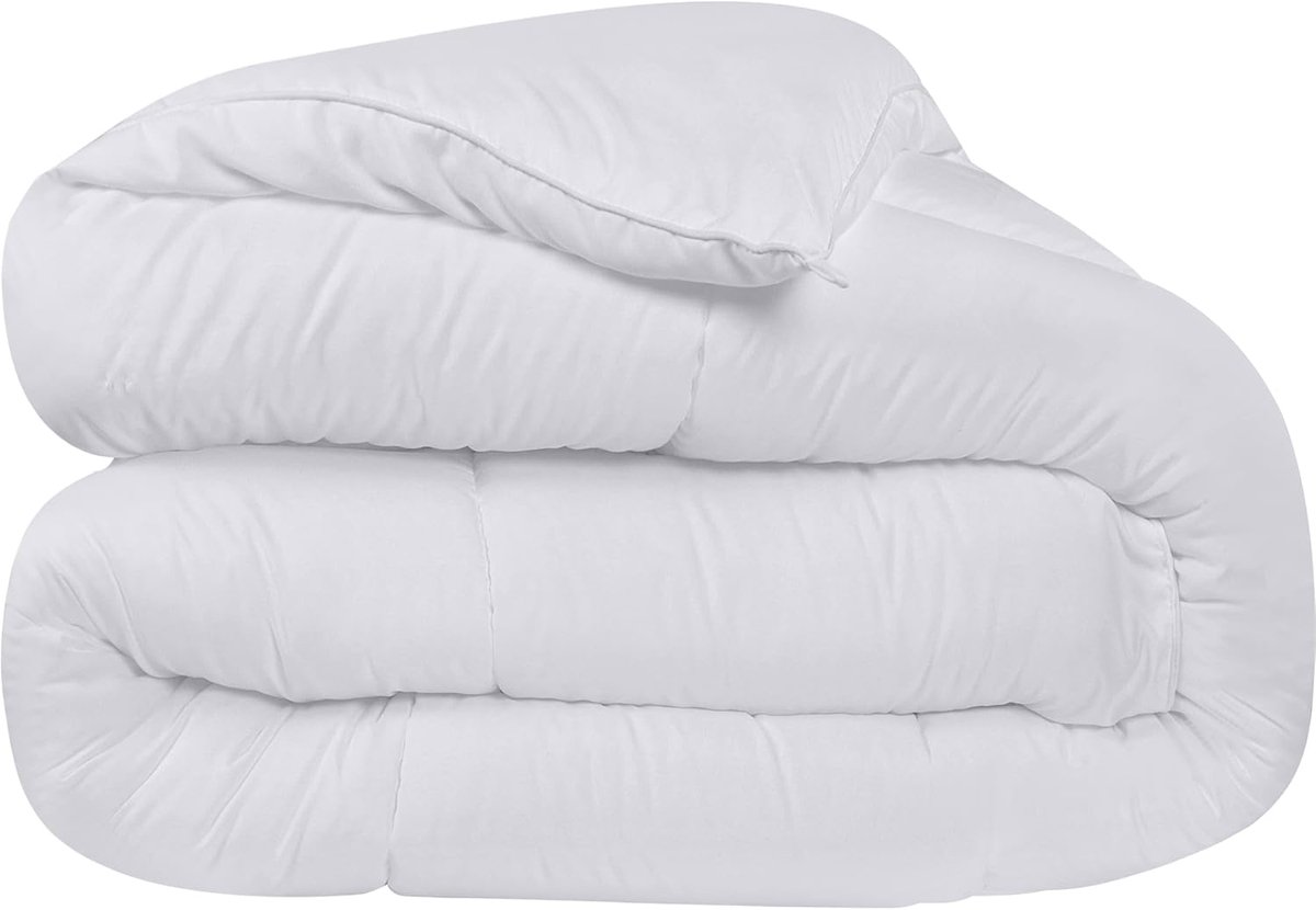 4 seizoenen dekbed ,Bedding 220x240 cm Dekbed Met Hoeklabs - Pluche Gesiliconiseerd Fiberfill, Doos Gestikt Dons Alternatief, Wit