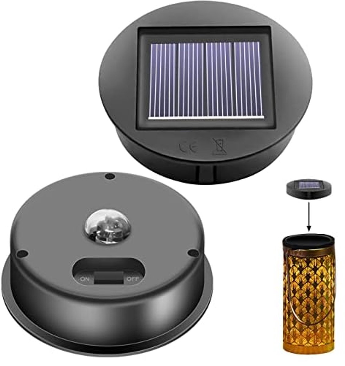 reserveonderdelen voor zonne-energie: ?8cm vervangende zonnelamp (met heldere LED), IP65 w