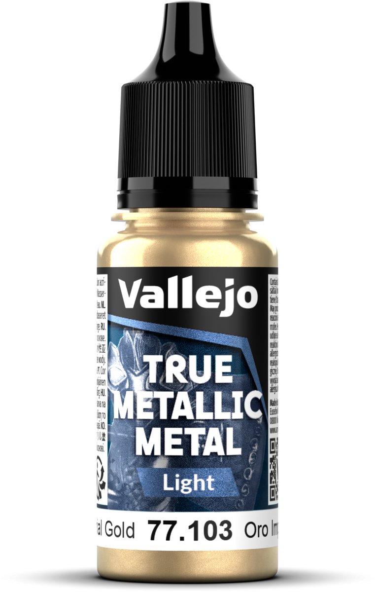 Vallejo Hobbyverf Acrylverf - 77103 True Metallic Metal - Light - Keizerlijk Goud - Acryl - Verf flesje - 1x 18 ml