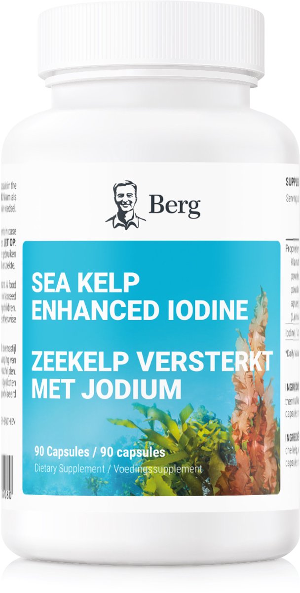 Berg Sea Kelp Enhanced – Jodiumsupplement 200 mcg uit Klamath Blauwgroene Algen en IJslandse Geothermische Kelp – 90 Capsules