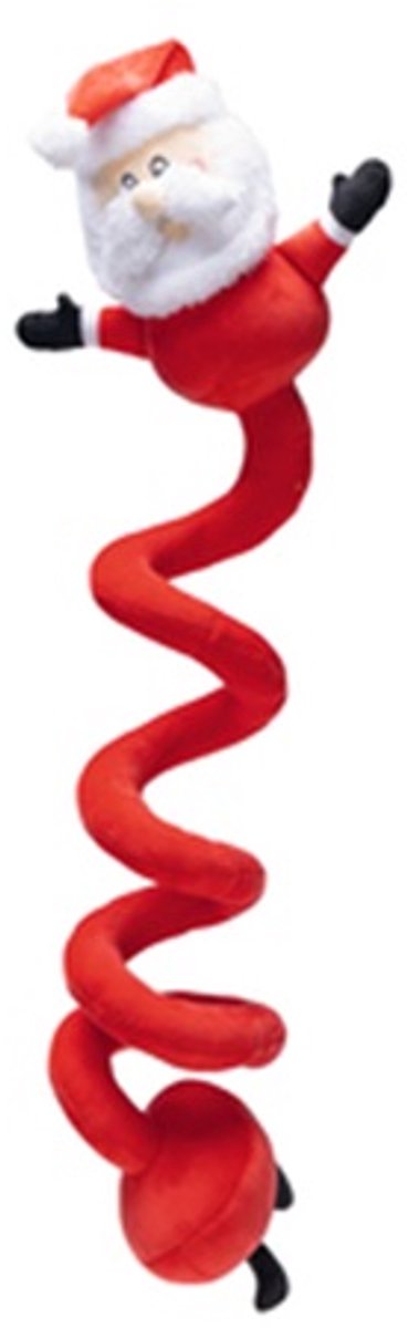 Beeztees Kerstman Spiraal - Hondenspeelgoed - Pluche - Rood