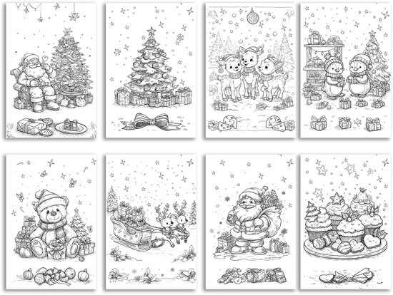 8 Kleur kerstkaarten - Dubbele kerstkaarten - kerstkaarten maken - Art Foto Service groep - Kerstkaarten DIY - Kerstkaarten - kerstkaarten voor kinderen- kleuren kaarten - kerstkaarten kleuren volwassenen - kerstkaarten met enveloppen