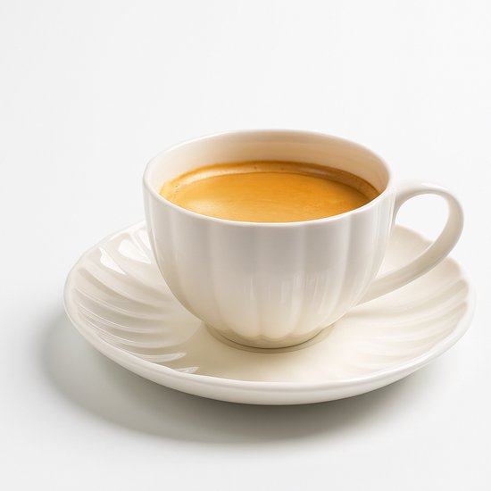 Service à café Mevaz 12 pièces – tasse et soucoupe en porcelaine – design blanc – convient pour le café et l'espresso – 200 ml