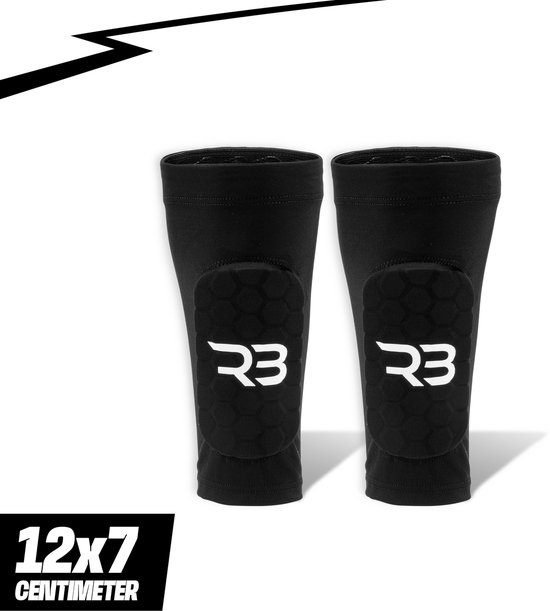 Reballers ingebouwde scheenbeschermers- voetbal - scheenbeschermers - zwart-modern 12x7 cm