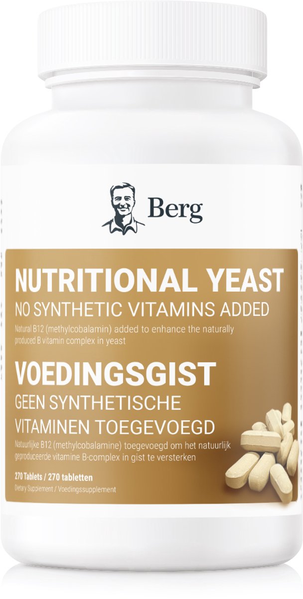 Berg Nutritionals Gisttabletten – Natuurlijke Vitamine B12 & Compleet B-Vitaminecomplex – Vanille Smaak – 270 Vegan Capsules