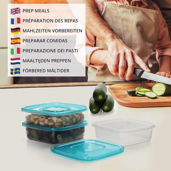 Container Voedsel Plastic Voedsel Containers - Set van 16 stuks, 710 ml per stuk - BPA ...