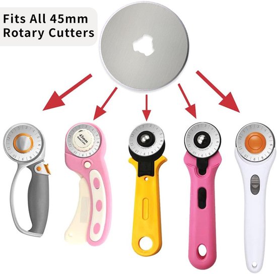 8 stuks - Roterend snijmes - Roterende Stoffenschaar - Leer snijden - 28 mm - Roterend mes voor het snijden van textiel - Papier snijden - Compatibel met Fiskars, Olfa, Truecut — afbeelding 5