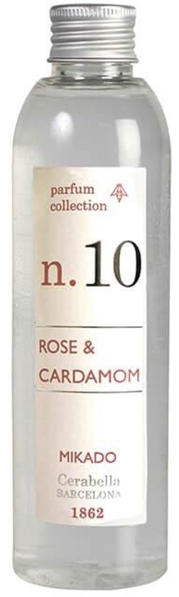 Cerabella Diffuser Navulling N.10 – Roos & Kardamom – 200 ml – Navulflacon huisparfum