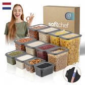 Coffret de conservation alimentaire rectangulaire Soft Chef Viola 12 pièces sans BPA empilable avec couvercles anthracite (4x1100 ml 4x2200 ml 4x3400 ml) hermétique lavable au lave-vaisselle