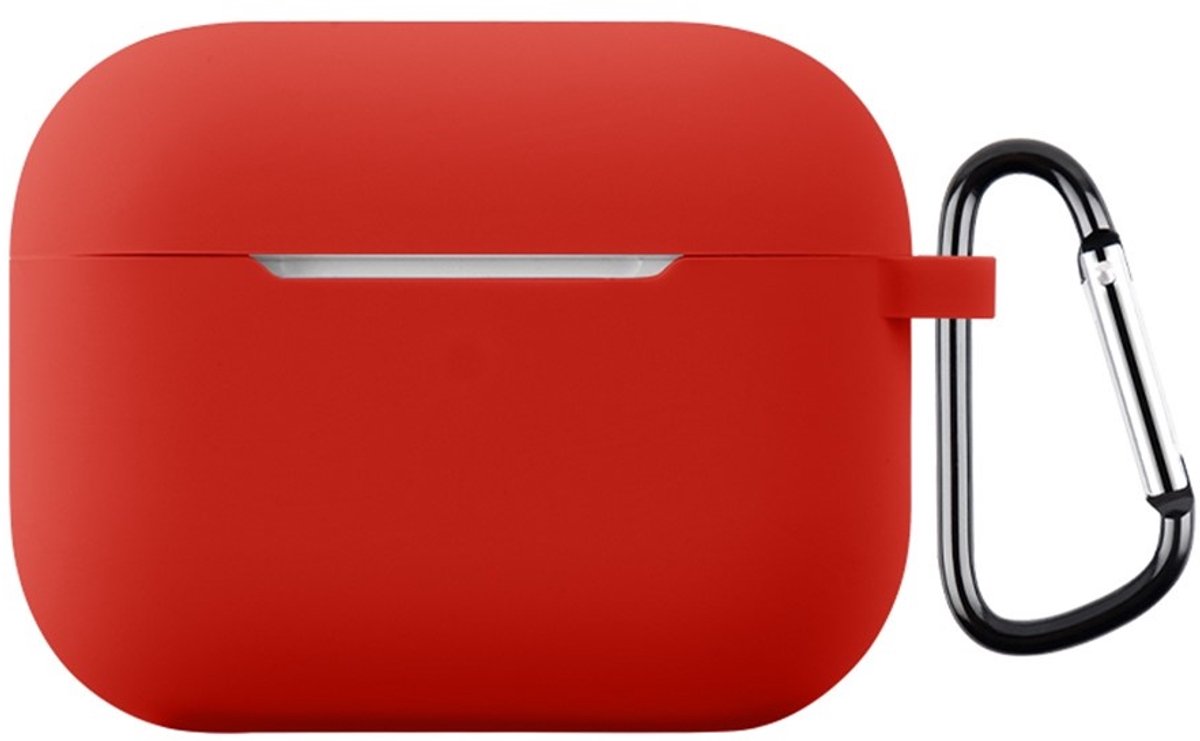 Coverup Hoesje - Geschikt voor AirPods Pro 3 Hoesje - Coverup Siliconen AirPods Case met Sleutelhanger - Rood