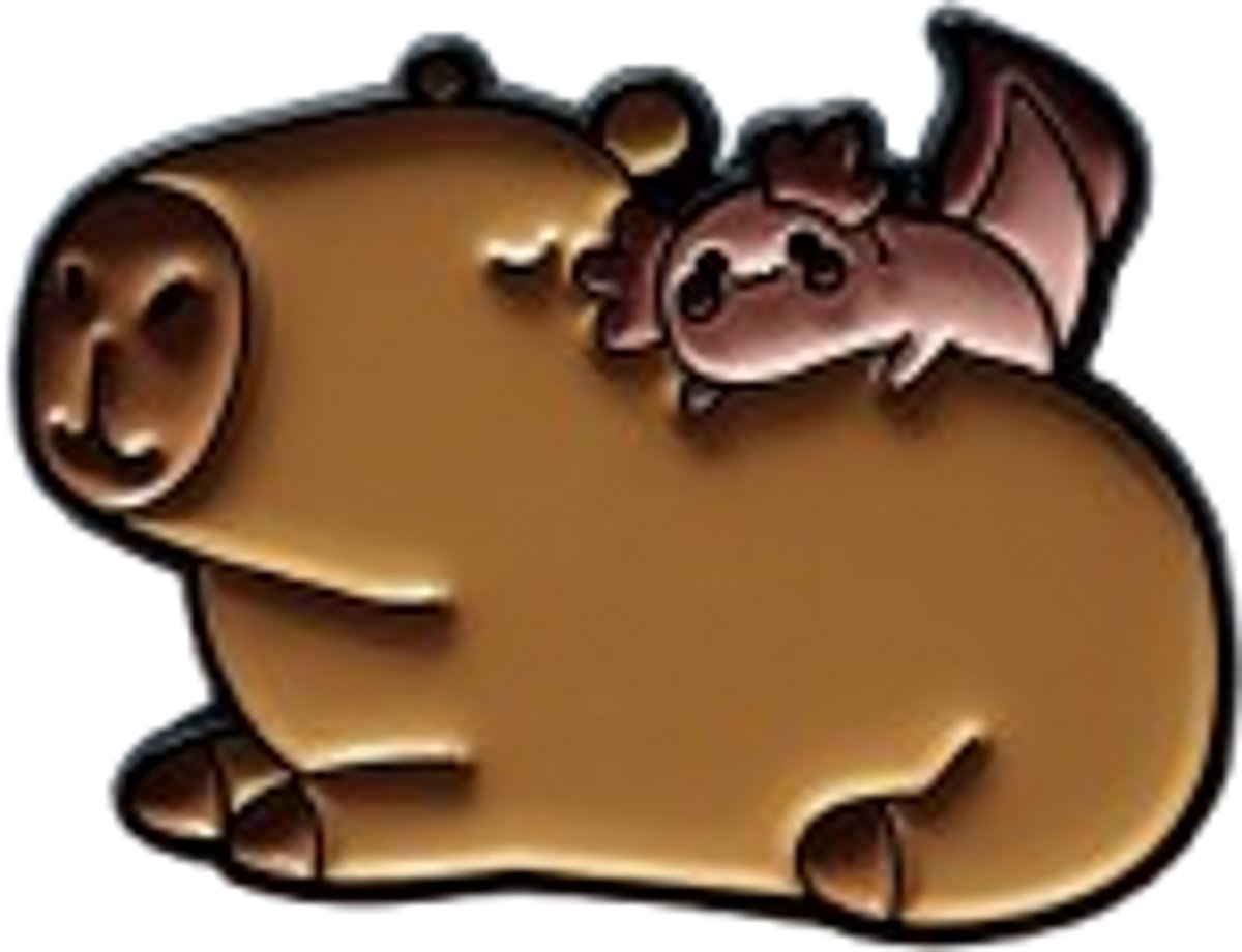 Pin Broche - Capybara met Axolotl - Kledingspeld - cappybara - Speldje voor rugzak of kleding - Kleine cadeautjes - enamel pin - Grappige badge - 1 stuk