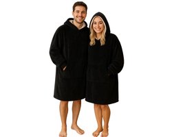 Badrock Hoodie deken -Fleece deken met mouwen en capuchon – Oversized hoodie deken met mouwen – Fleece TV deken – Draagbare deken - Plaid met mouwen – hoodie blanket - Warm & zacht – Fleece poncho - Zwart