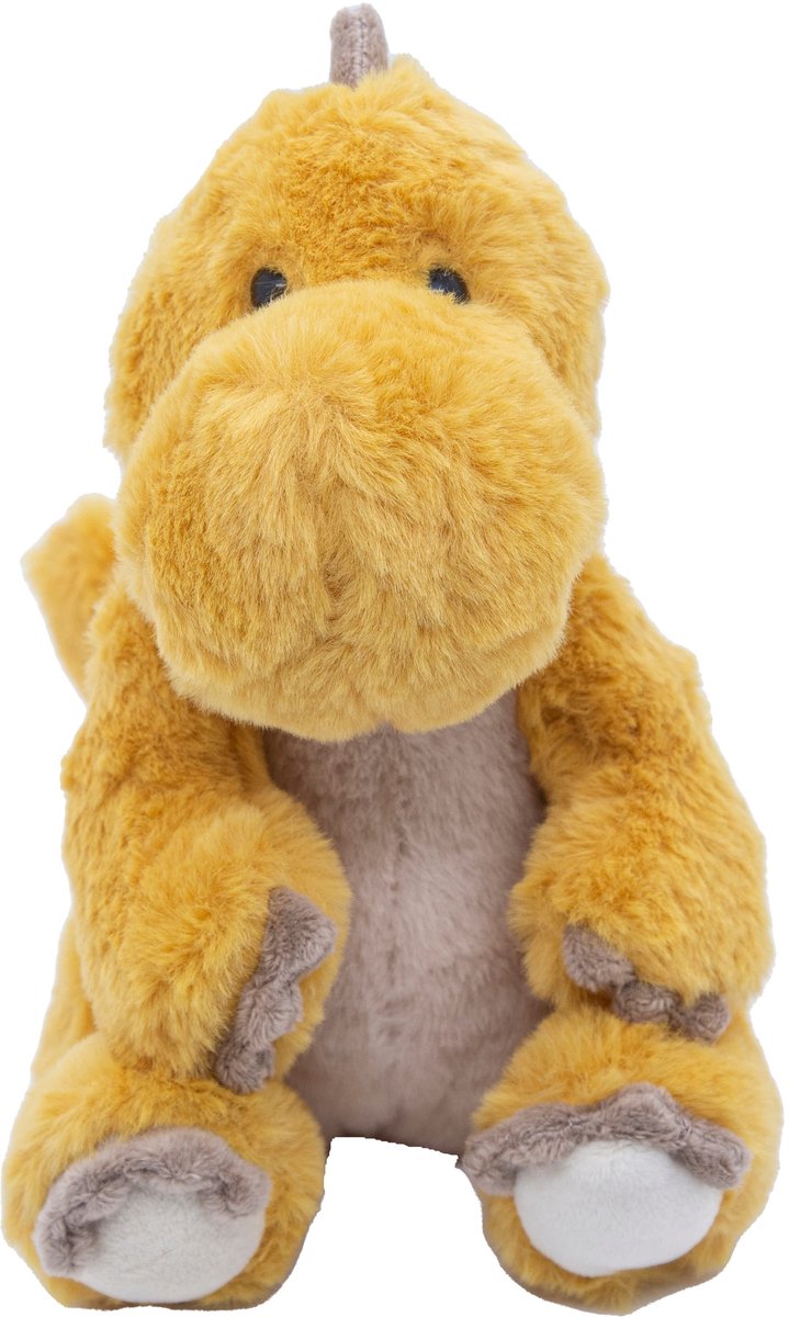 Cute since 1999 - Dinosauruspark - Dinosaurus speelgoed - Gele zitten dino - Baby knuffel - 21cm