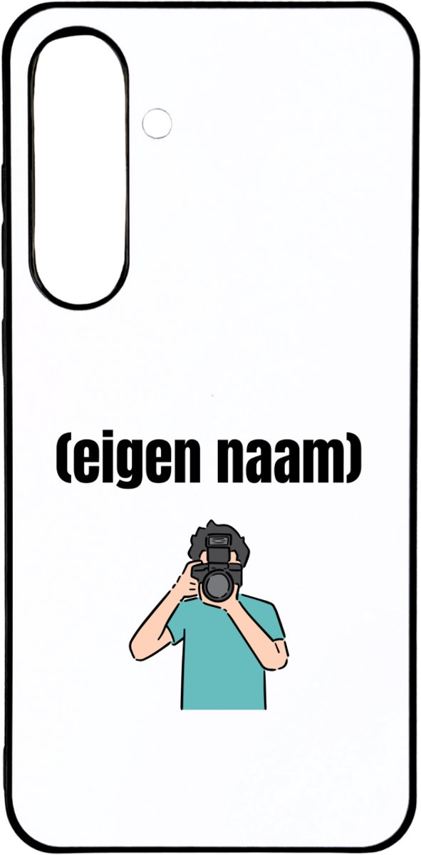 Hacebo® - fotograaf man met eigen naam telefoonhoesje - Fotograaf - fotografen - telefoonhoesjes - leuk cadeau voor iemand die houd van foto's maken - cadeau - kado - hoesje geschikt voor Samsung Galaxy S25 Plus