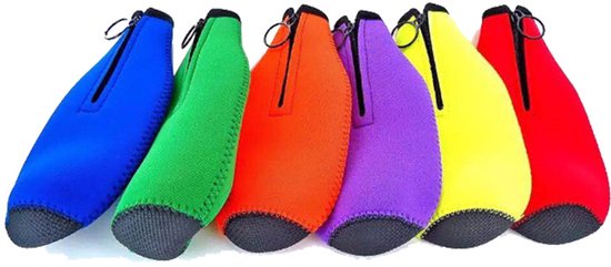 6-pack bierkoelers - PU-geïsoleerde houders voor 12oz flessen - Houd bier koud en handen warm (kleurrijk) van Koozie — afbeelding 3