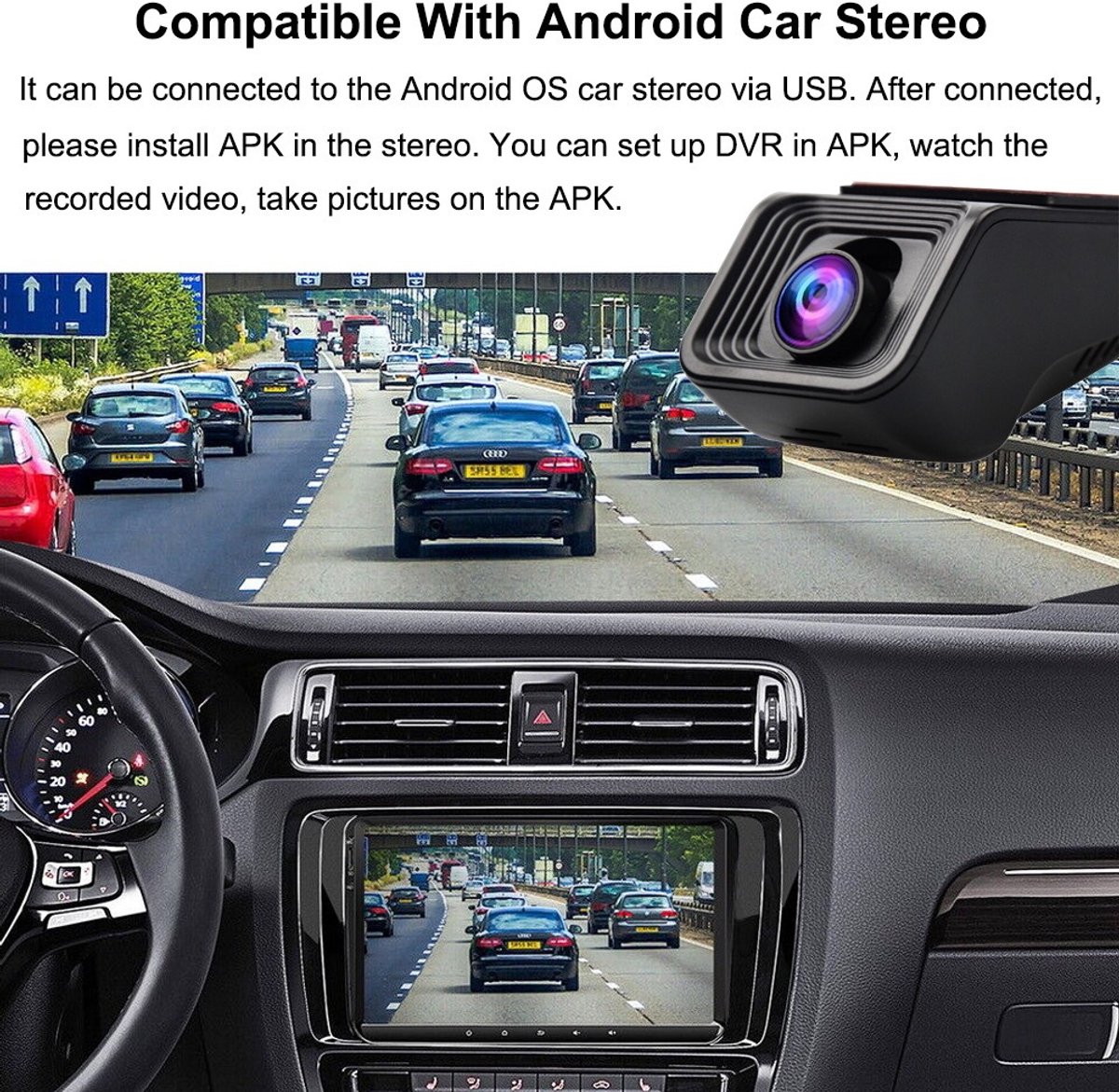 USB Android 1080P Auto Dash Cam Videorecorder ADAS Auto HD Recorder – foto 3