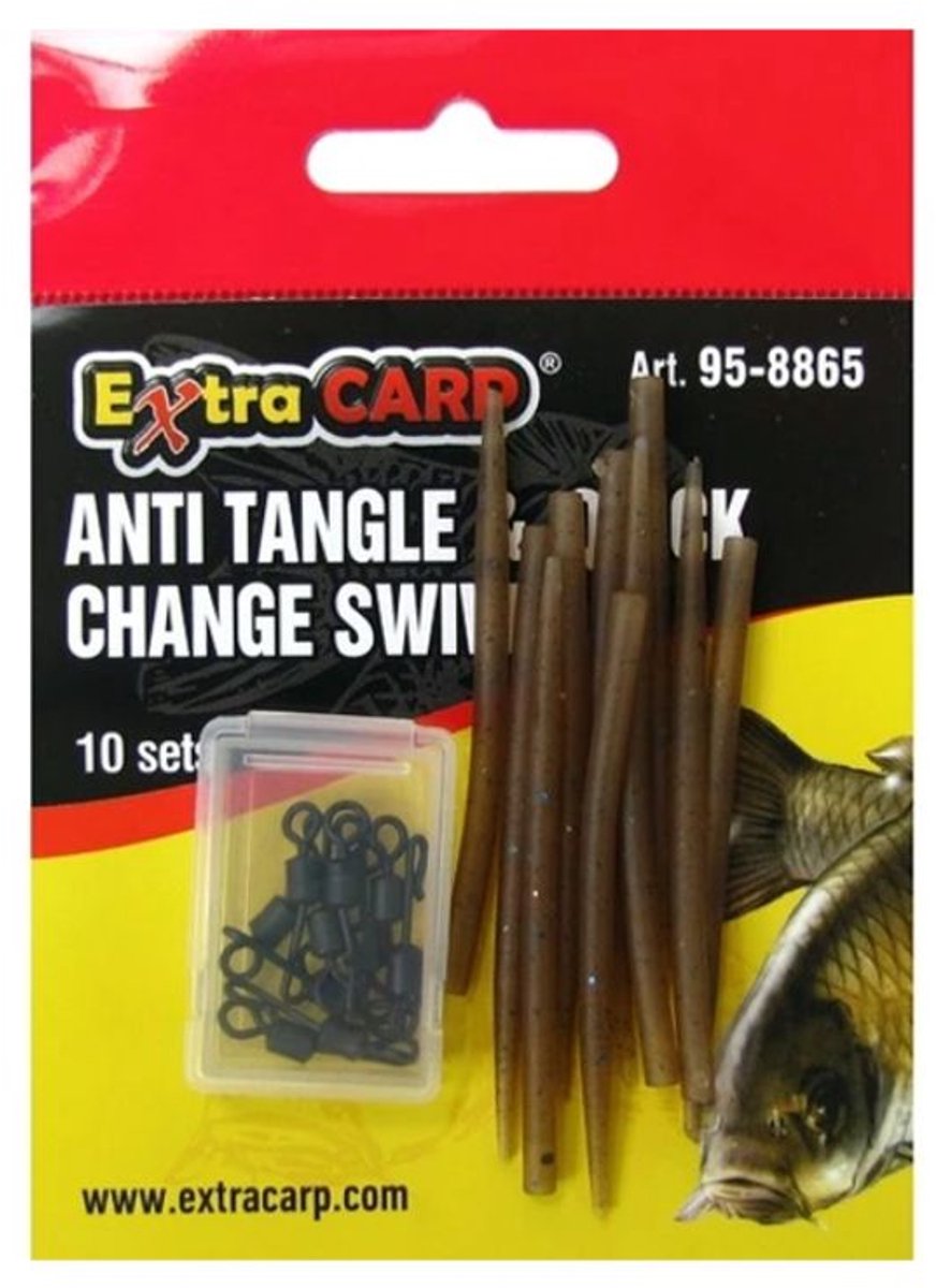 EXC Anti Tangle & Quick Change Swivel - 10 sets - Camo Brown - Voor Karper Onderlijnen - Vissen Rigmateriaal