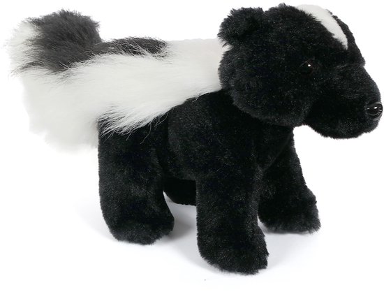 Pluche stinkdier knuffel - 25 cm - zwart/wit - dieren knuffels - speelgoed