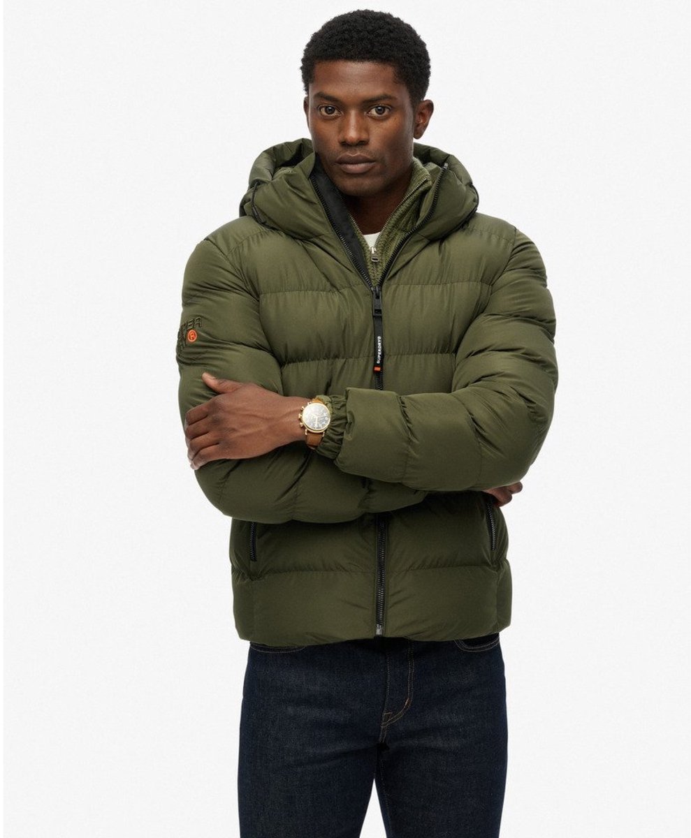 Superdry Hooded Sports Puffer Winterjas Heren Khaki