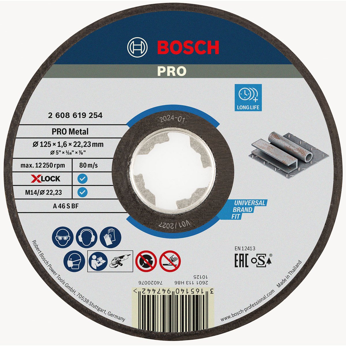 Bosch X-LOCK Expert for Metal doorslijpschijf, Ø 125mm thumbnail 3