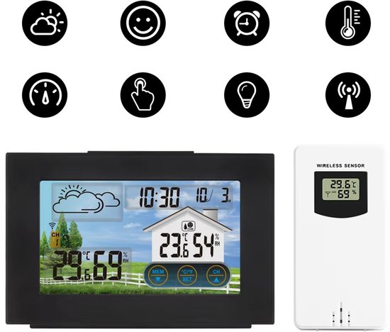 Retoo Thermometer hygrometer voor binnen, buiten met lcd