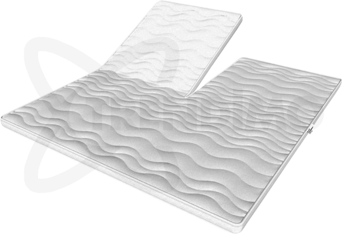 Trendimo Splittopper Split-Topper-Topdekmatras-Koudschuim-HR-45-140x200x 9 cm - Extra Stevige Topmatras Wit
