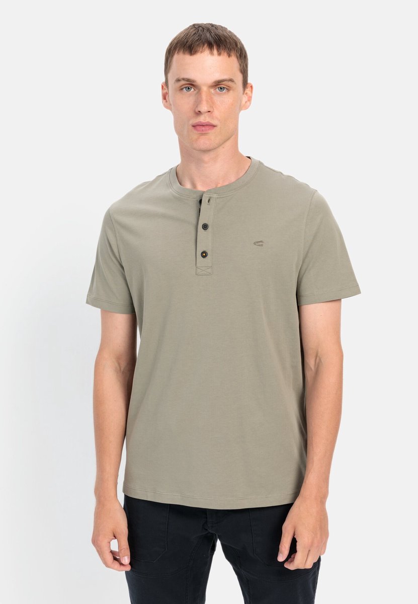 camel active Henley met korte mouwen - Maat menswear-S - Khaki