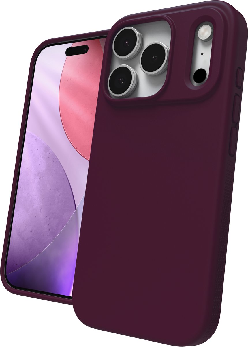 Zagg Manhattan Snap Hoesje Geschikt voor Apple iPhone 17 Pro - Compatibel met MagSafe - Siliconen Back Cover - Grafeen - Rood