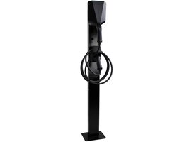 Easee Montagepaal - Geschikt Voor Alle Easee Wallboxen - Metaal - Zwarte Bevestigingspaal Easee - Inclusief Stekkerhouder