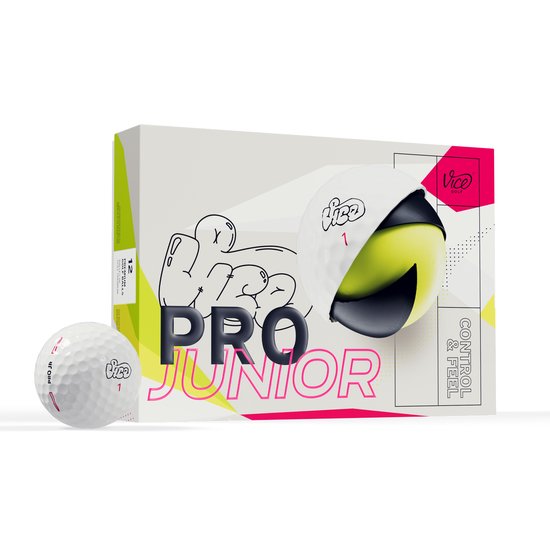 Vice Golf Pro Junior - 12 golfballen - Wit - Voor kids/kinderen 6-14 jaar - 3-delig Urethane - Meer carry & controle - Sportief speelgoed voor buiten van Merkloos — afbeelding 5