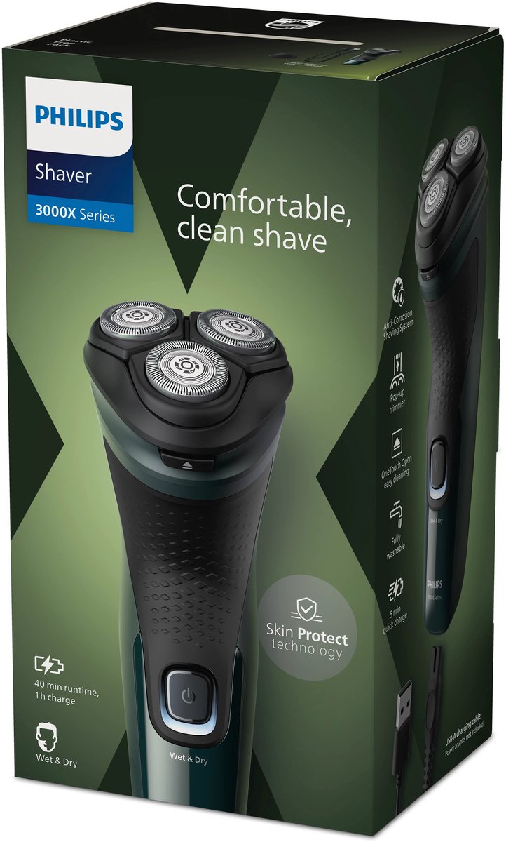 Philips Shaver 3000X Series Elektrisch scheerapparaat voor nat en droog scheren X3002/00