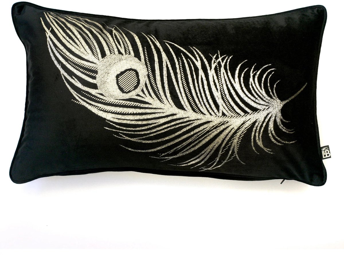 Kussen - Dandy - Ulster Weavers - Met binnen kussen - Zwart en goud - 30 cm x 50 cm