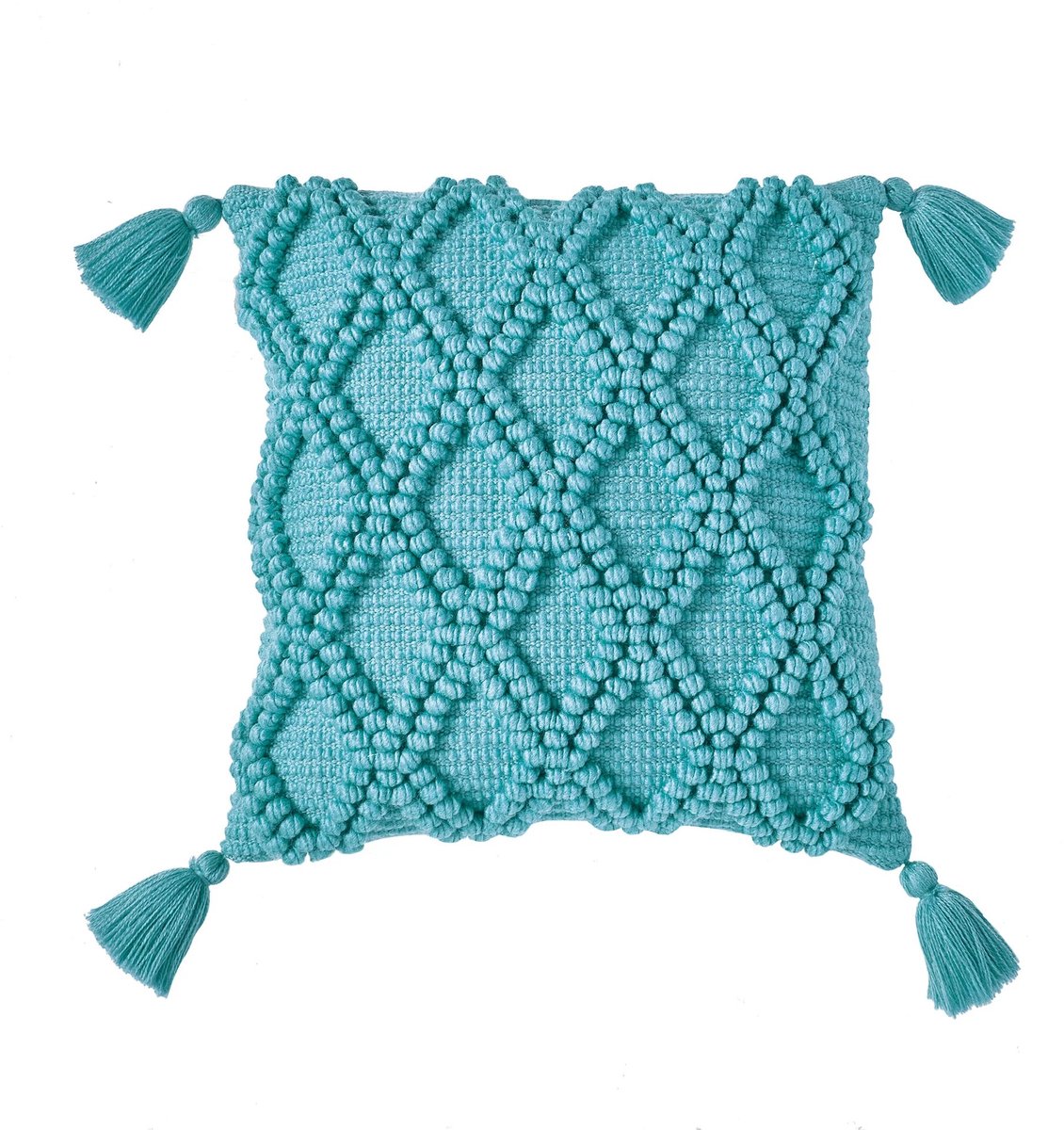 Kussen - Alda - Ulster Weavers - Aqua - Met binnen kussen - 43 cm x 43 cm