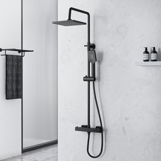 AURALUM MAX Thermostatische douchekolom, in hoogte verstelbaar, messing douchesysteem, 3