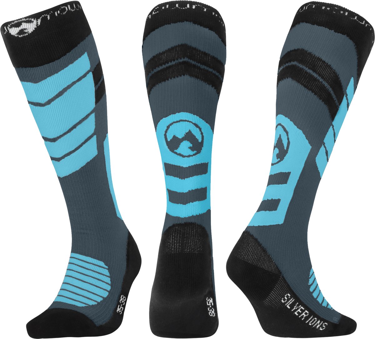 MowMow Skisokken – Antibacterieel Heren Dames – Aqua 39-42 Zilverionen