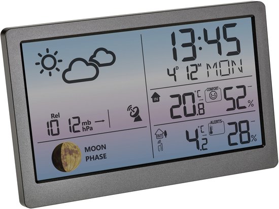 Station météo TFA Luna Sky - avec capteur extérieur et rétroéclairage