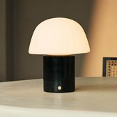 Tavellio Maes Draadloze Tafellamp – H20 – Nero Marquina Marmer en Glas – Tot 100 branduren – Zwart