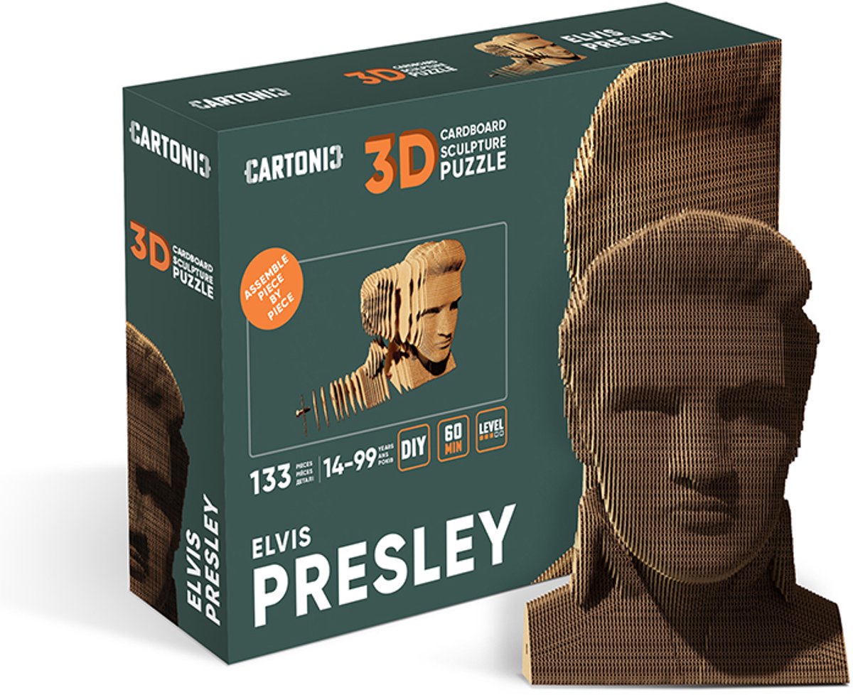 CARTONIC-3D puzzel- Elvis Presley-3D puzzel- Speelgoed- Puzzel-DIY- Creatief- Karton- Kinderen en volwassen- 3D- puzzel