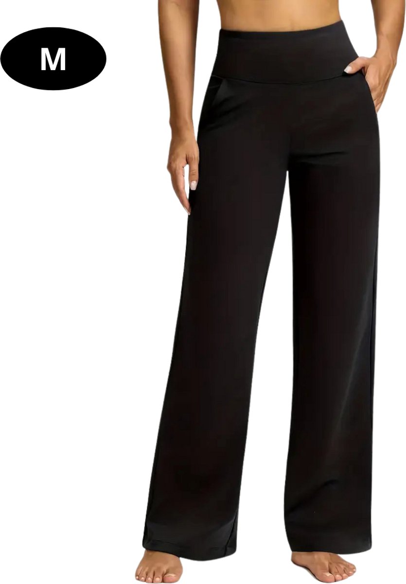 Bovista Lange Broek Dames Flair Broeken Wijde Broek Flared Broek Pants Jeans Trousers Strectch Zwart