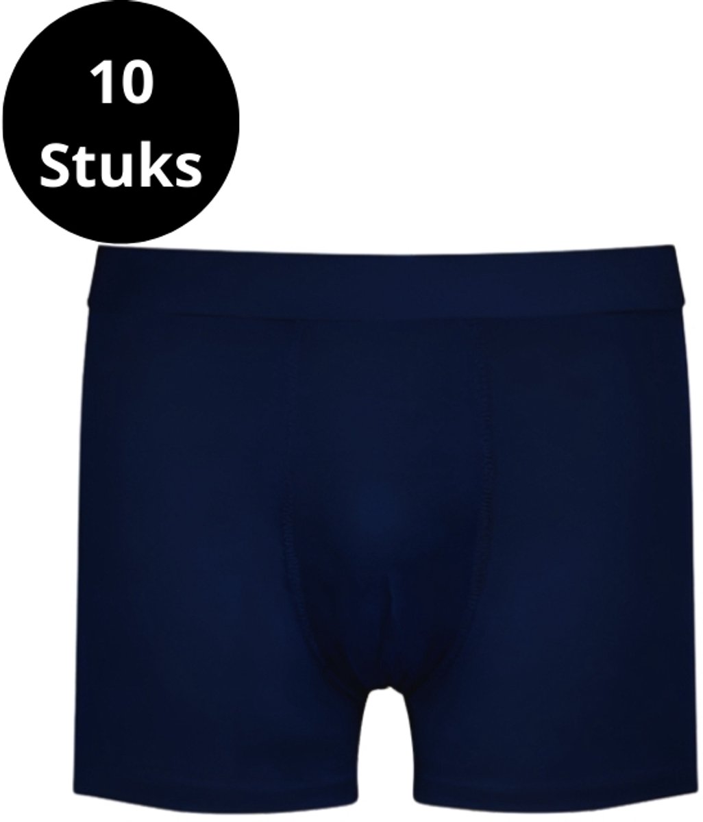 Marco Rossi Boxershorts - Boxershort heren - Basic - Onderbroeken heren - Katoen - 10 Pack - XL - Navy