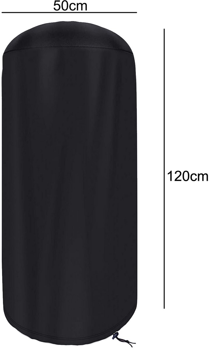 FEROCITY - Beschermhoes voor terrasverwarmer - 50x120 cm - waterdichte, duurzame hoes voor vrijstaande terrasverwarmers - Zwart