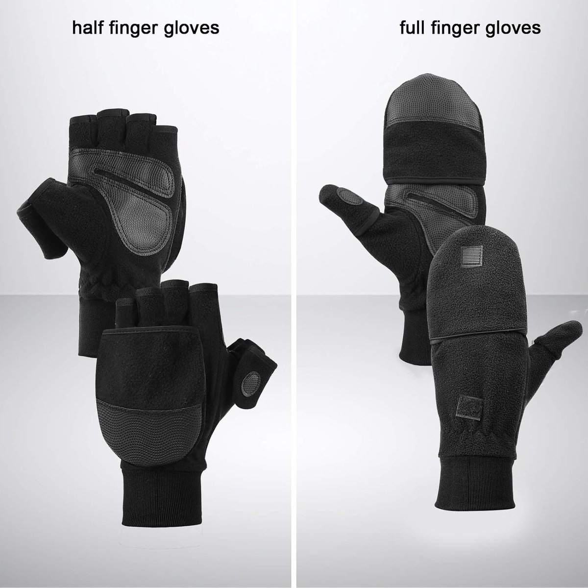 Winddichte, warme fleece handschoenen voor fietsen, autorijden, wandelen, hardlopen, koud weer, werk en buitensporten - Maat L